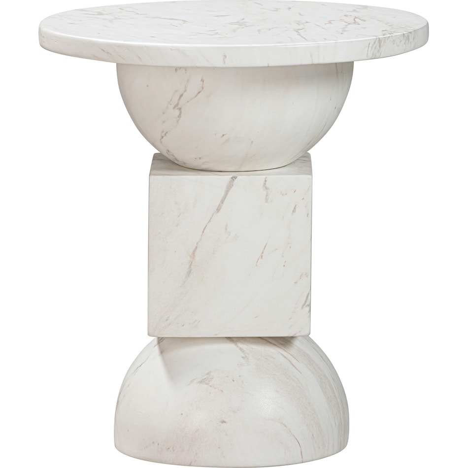 lohan white accent table   