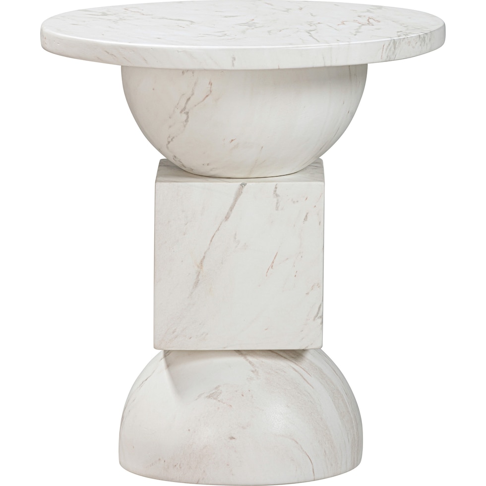 lohan white accent table   