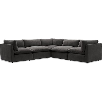 Lola 5-Piece Sectional - Charcoal