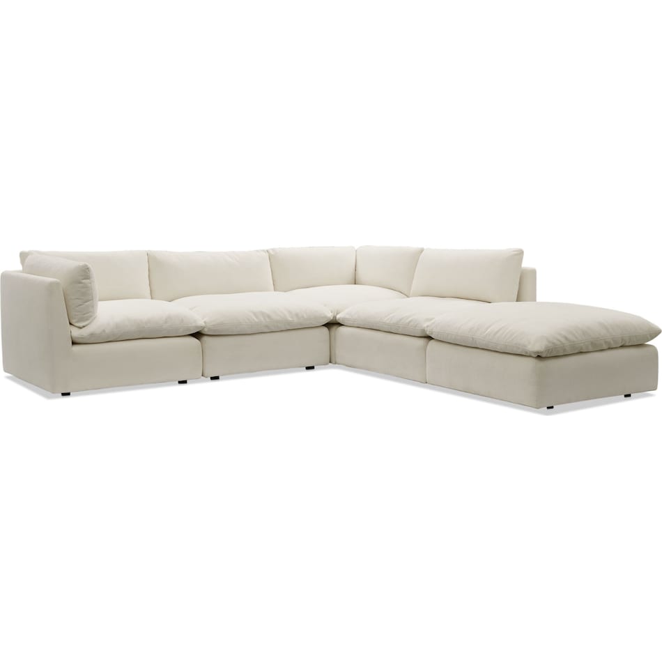 lola white  pc sectional and ottoman   