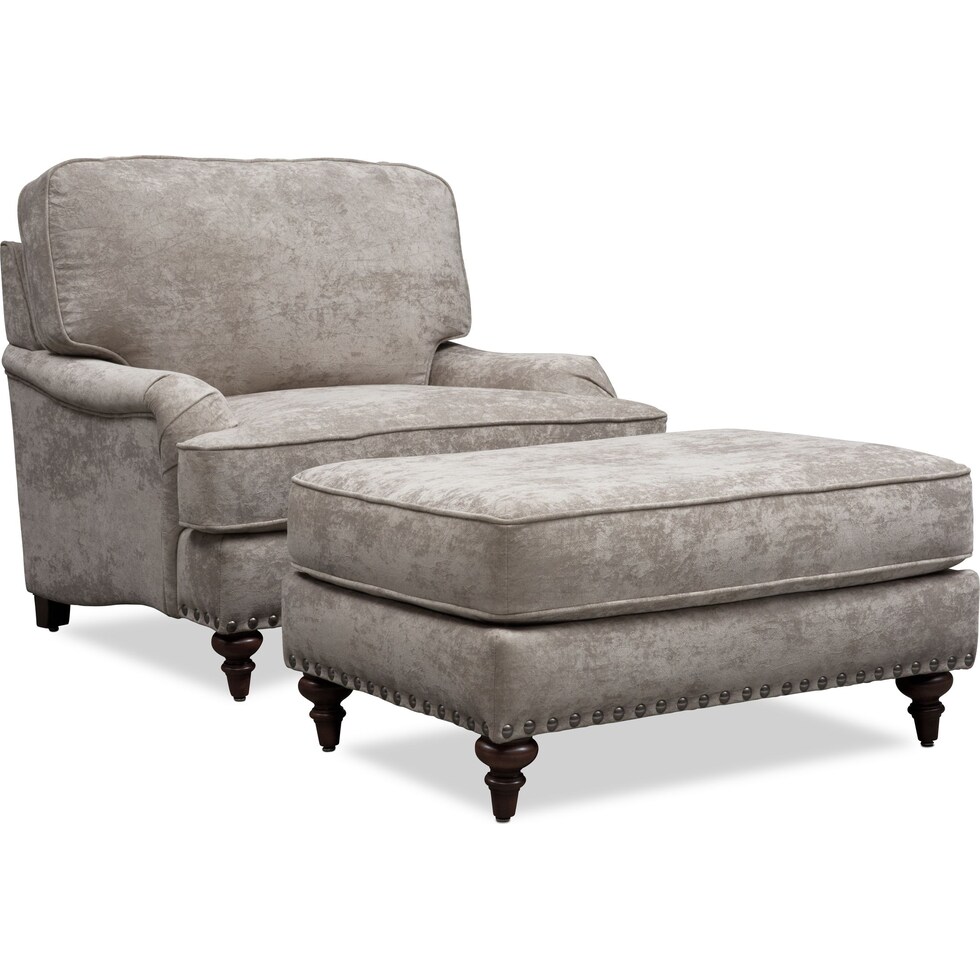 london gray chair and ottoman   