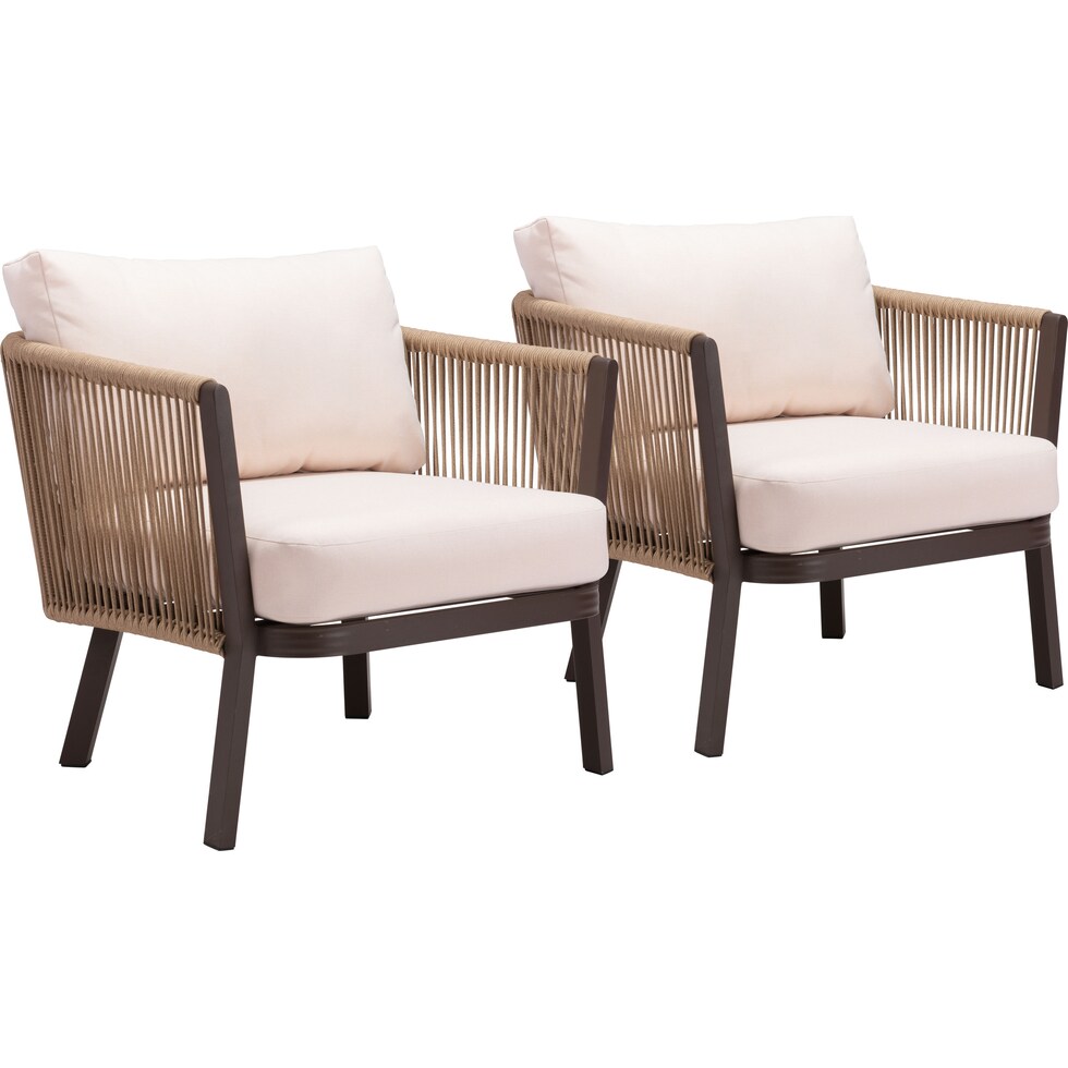 long beach brown cream outdoor chair   