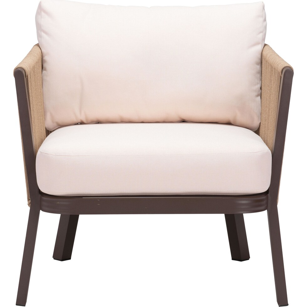 long beach brown cream outdoor chair   