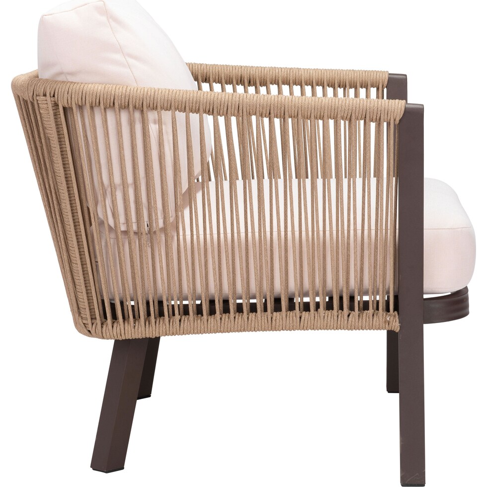 long beach brown cream outdoor chair   