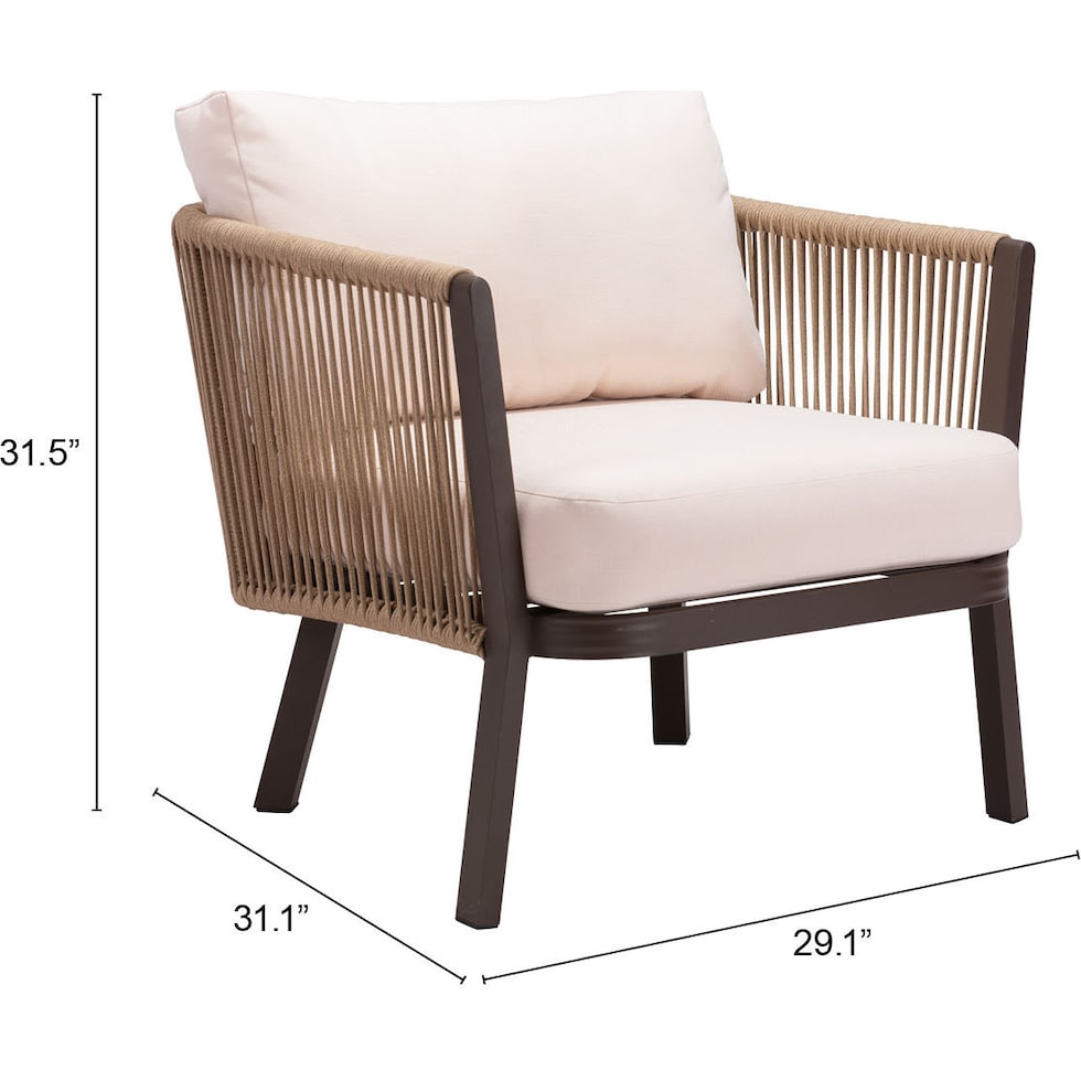 long beach brown cream outdoor chair   