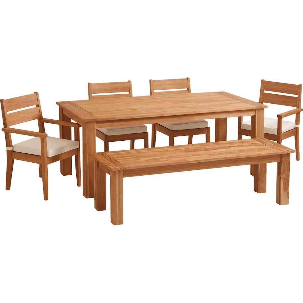 long beach light brown  pc outdoor dining   