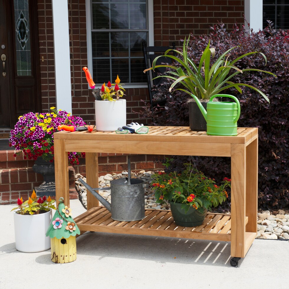 long beach light brown bar cart   