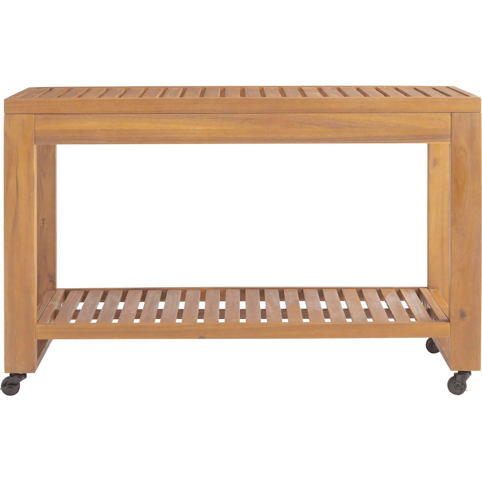 long beach light brown bar cart   