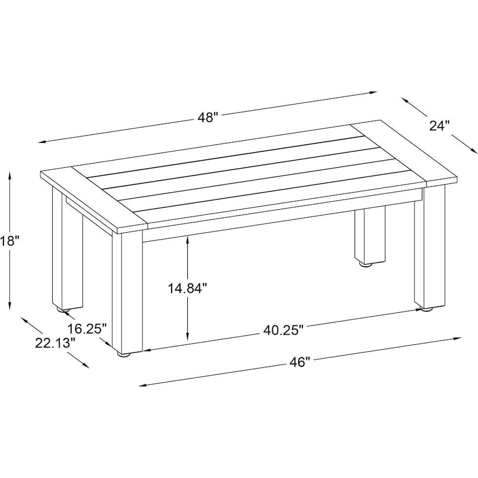 long beach light brown outdoor coffee table   