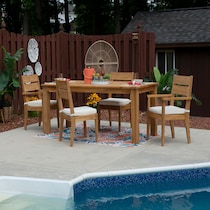 long beach light brown outdoor dining table   