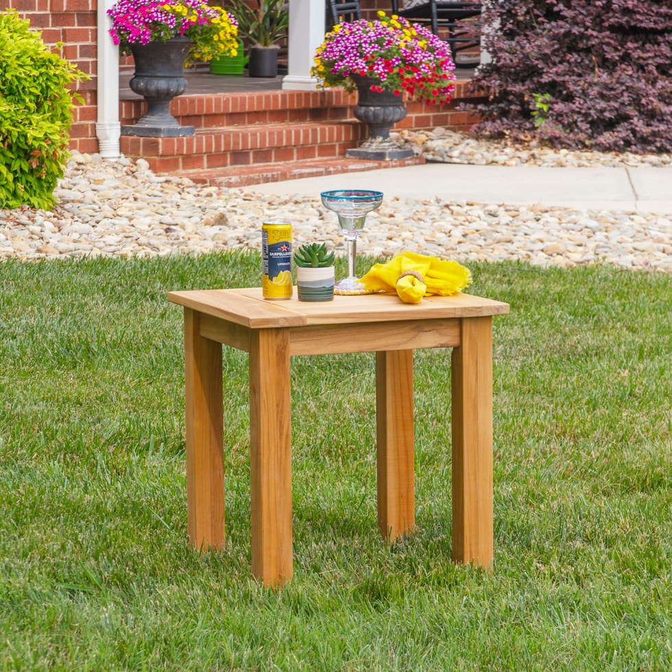 long beach light brown outdoor side table   