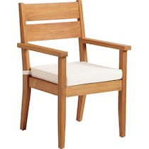 long beach natural antique white outdoor dining chair   