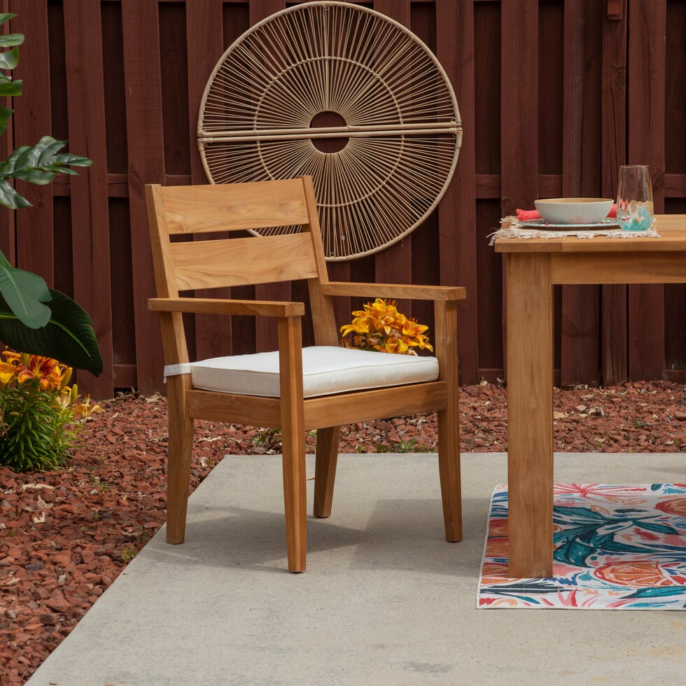 long beach natural antique white outdoor dining chair   