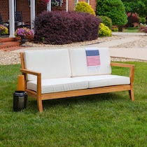 long beach natural antique white outdoor loveseat   