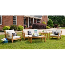 long beach natural antique white outdoor loveseat   