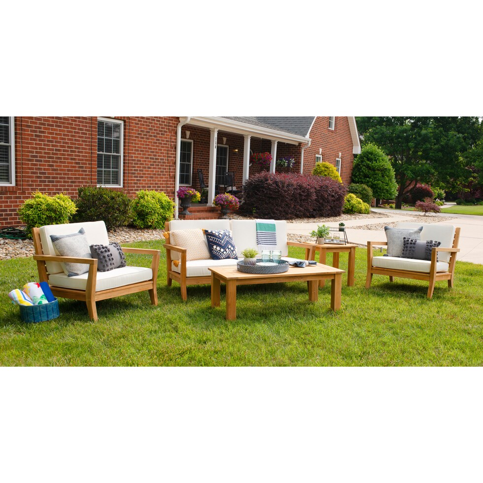 long beach natural antique white outdoor loveseat   