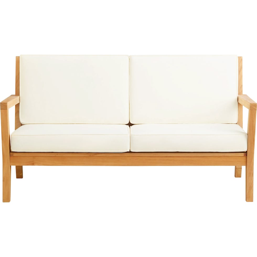 long beach natural antique white outdoor loveseat   