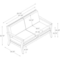 long beach natural antique white outdoor loveseat   