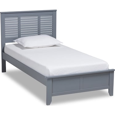 Lorella Twin Platform Bed - Gray