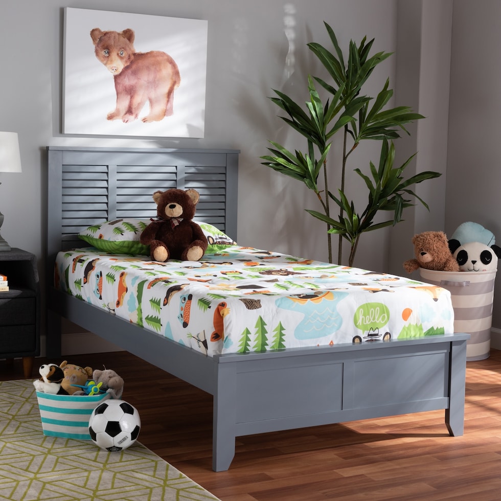 lorella gray twin bed   