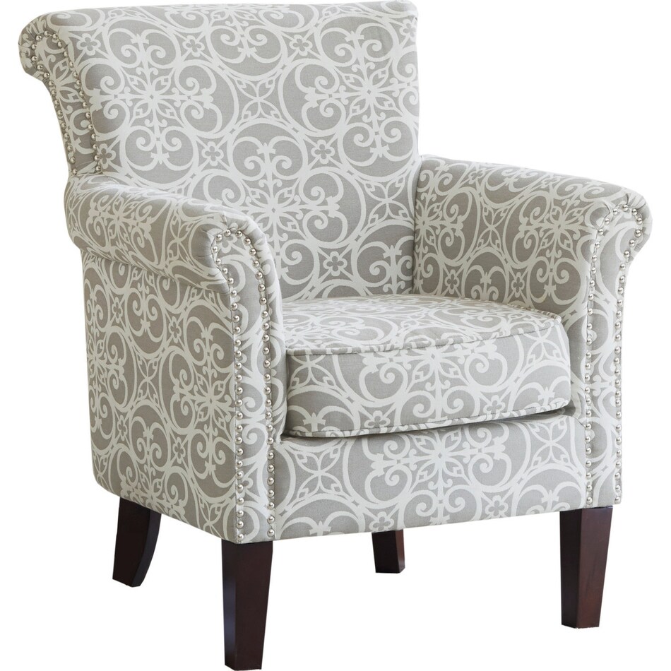 loretta gray accent chair   