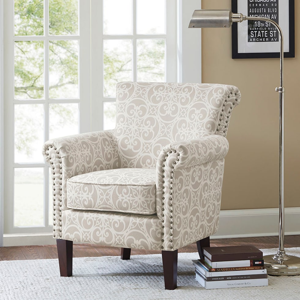 loretta neutral accent chair   