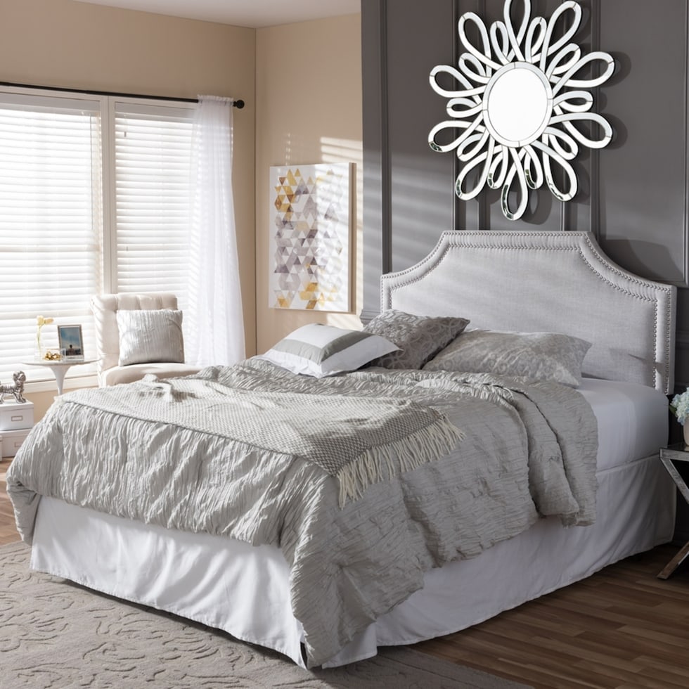 louie gray queen headboard   