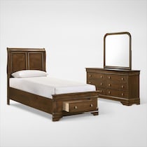 louis bedroom light brown  pc twin bedroom   