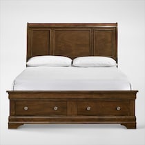 louis bedroom light brown queen bed   