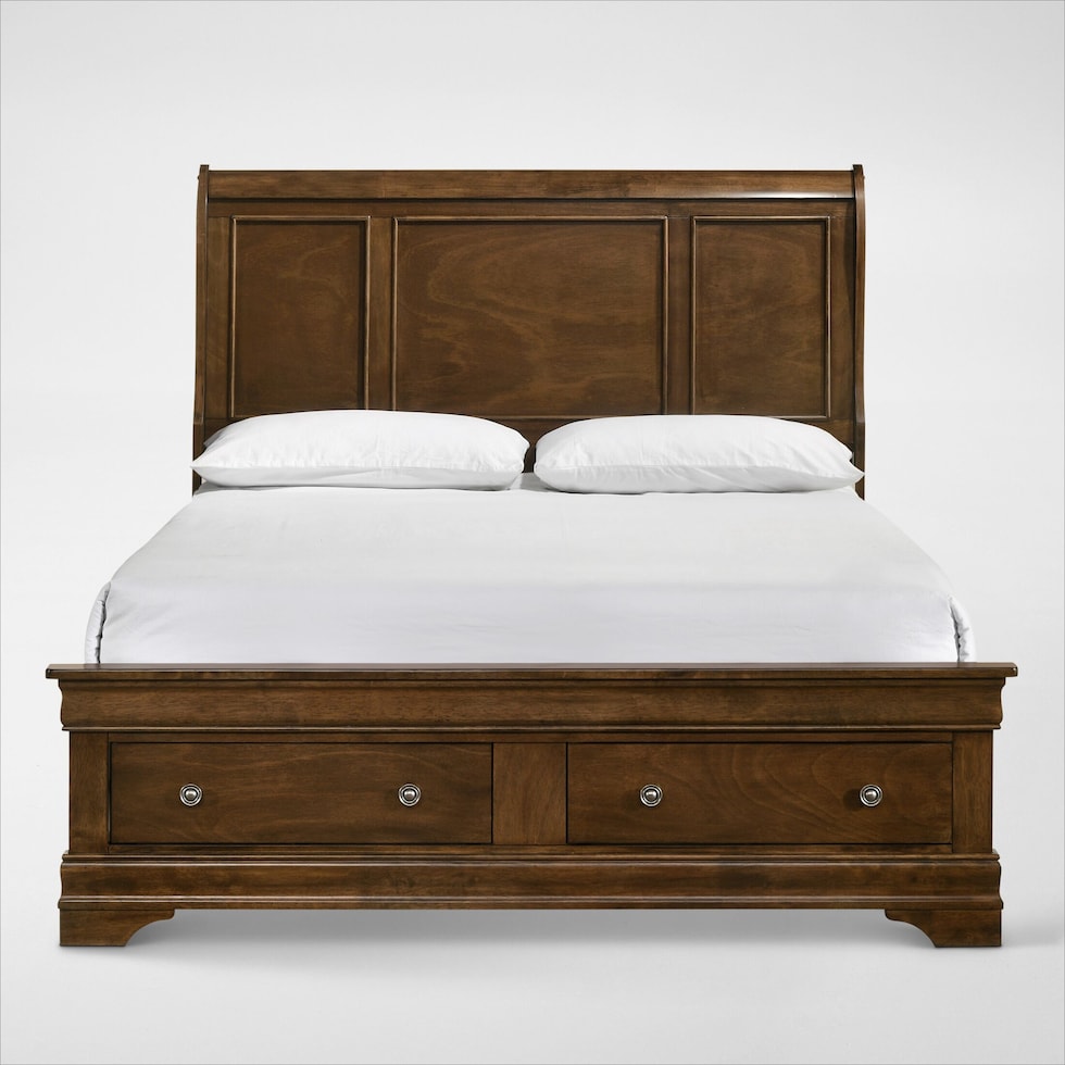 louis bedroom light brown queen bed   