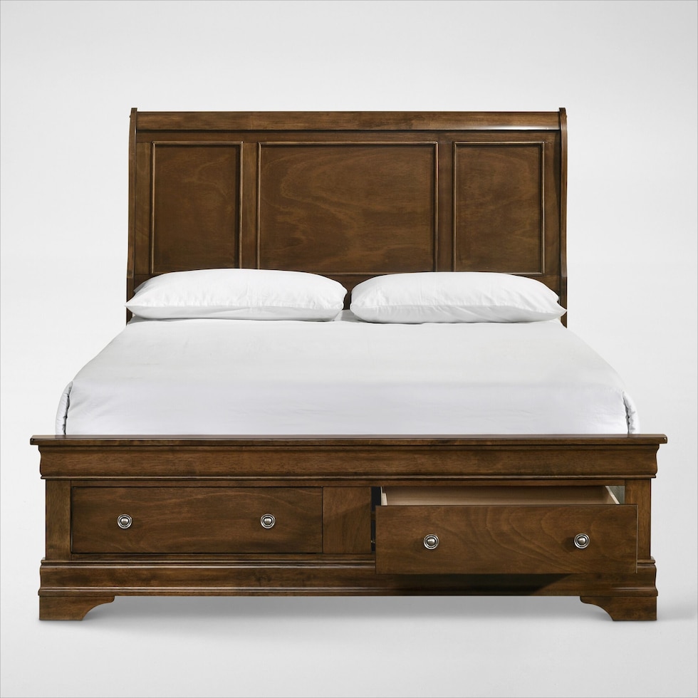 louis bedroom light brown queen bed   