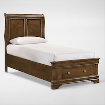louis bedroom light brown twin bed   