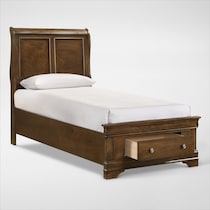 louis bedroom light brown twin bed   