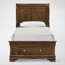 louis bedroom light brown twin bed   
