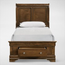 louis bedroom light brown twin bed   