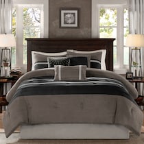 louise black and gray california king bedding set   