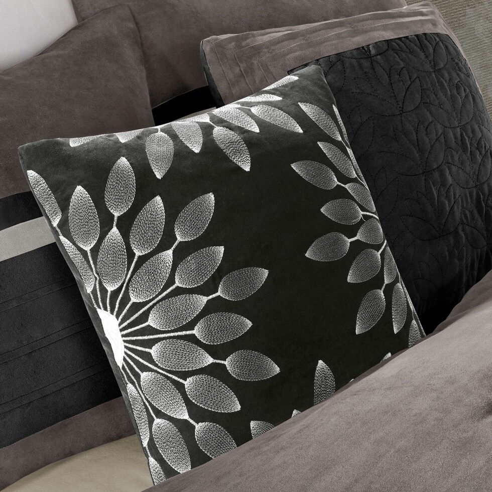 louise black and gray california king bedding set   