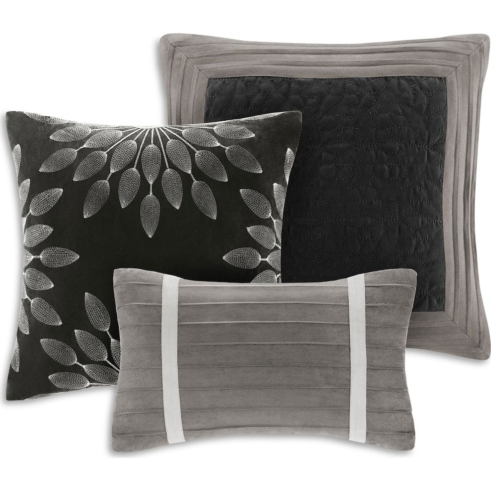 louise black and gray queen bedding set   