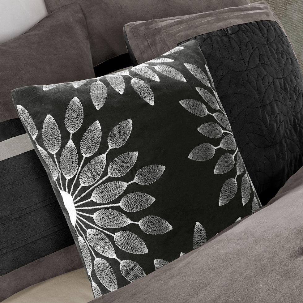 louise black and gray queen bedding set   