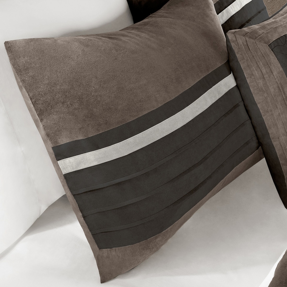 louise black and gray queen bedding set   