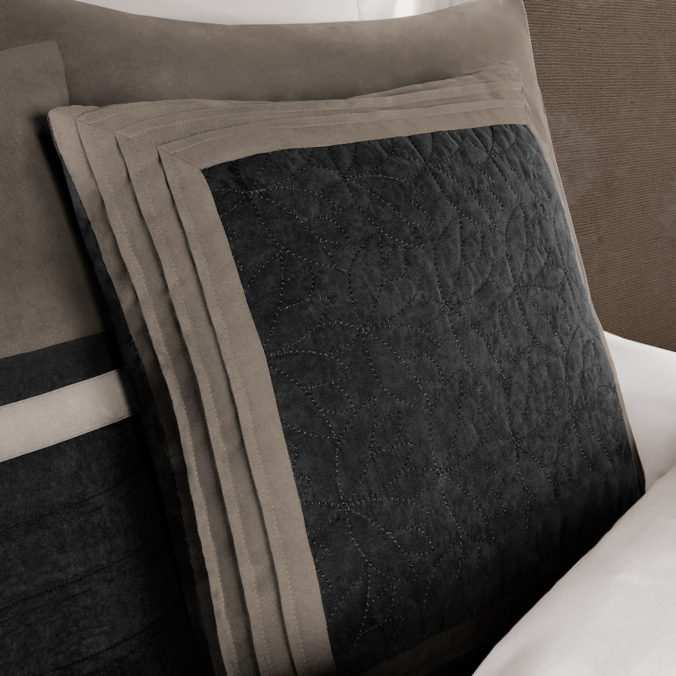 louise black and gray queen bedding set   