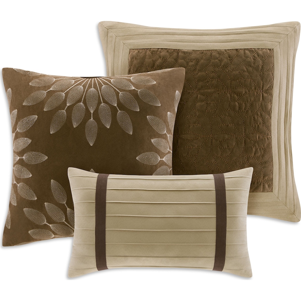 louise light brown california king bedding set   