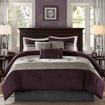 louise purple queen bedding set   