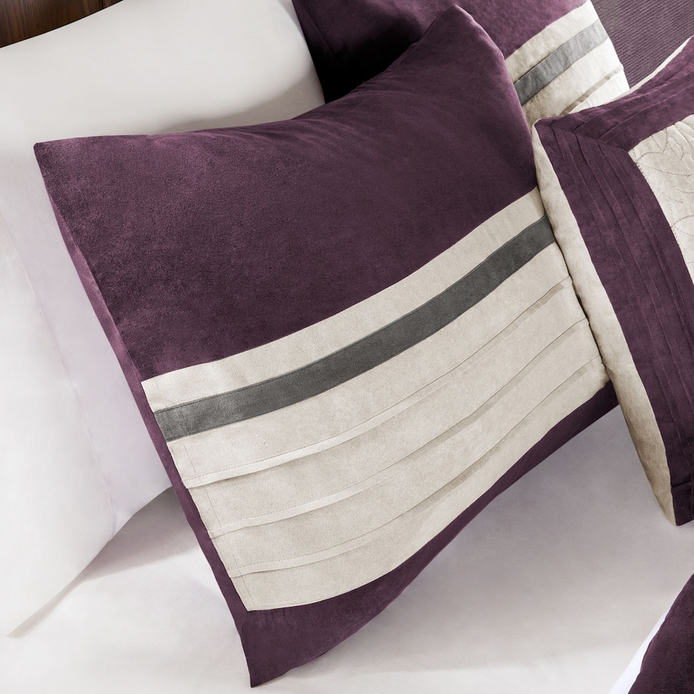 louise purple queen bedding set   