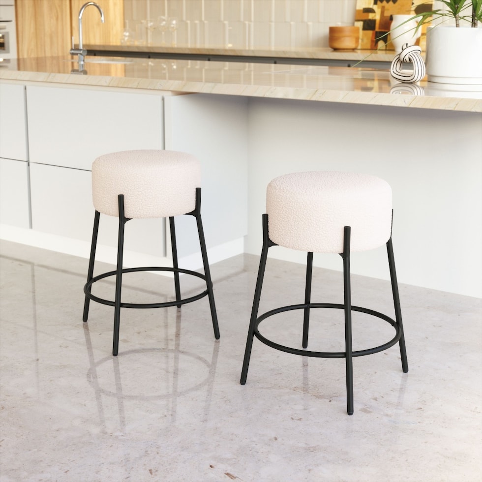 luanda white counter height stool   