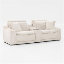 luca reclining white loveseat   