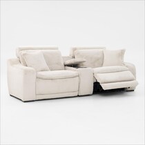luca reclining white loveseat   
