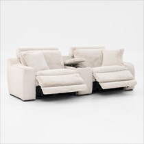 luca reclining white loveseat   
