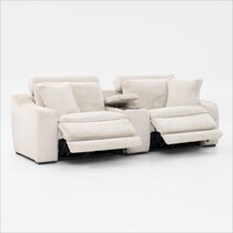 luca reclining white loveseat   