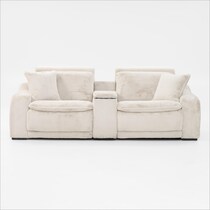 luca reclining white loveseat   